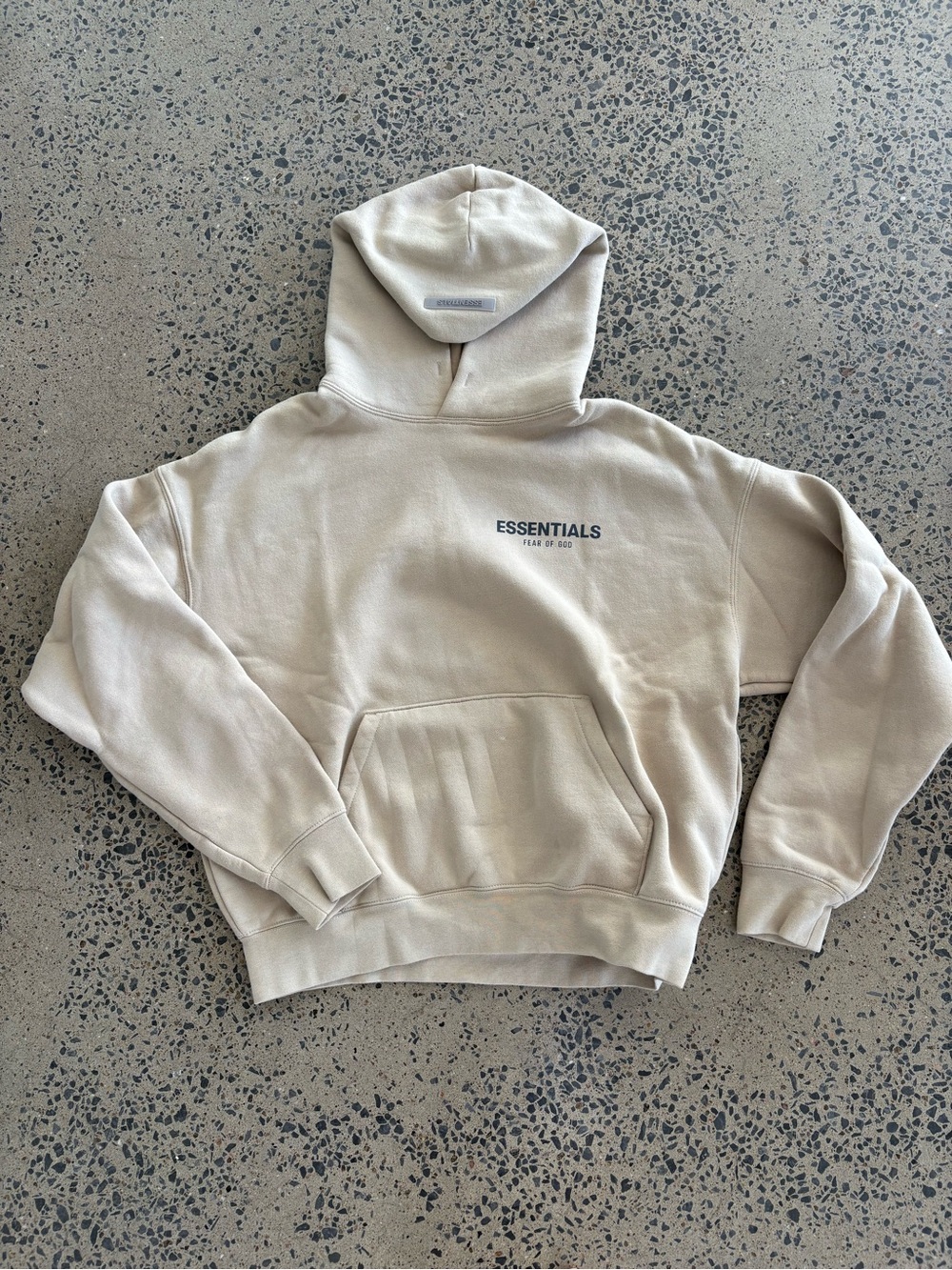 Essentials Men's Cream Pullover Hoodie